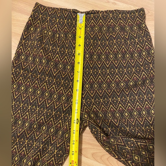 Free People Bohemian Knit Straight Leg Vintage Pattern Pull On Pants - Picture 14 of 16